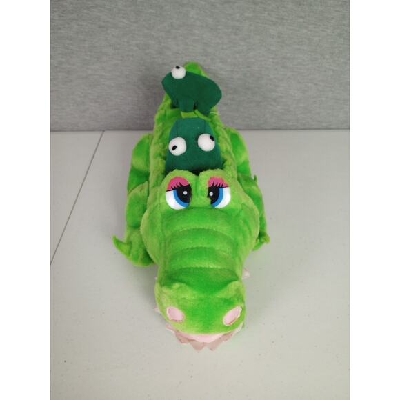 Crocodile with Frogs Plush Stuff Animal Alligator Green Toy Network 17 inch - Picture 2 of 11
